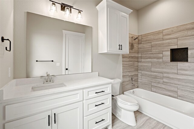 4665 Christie Ave, Caddo Mills, TX 75135 - full bathroom with vanity, toilet, and bathtub / shower combination