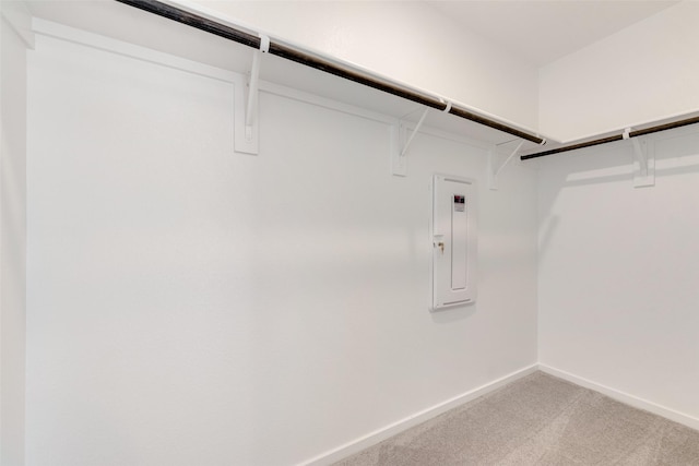 4900 Arden Springs Ave, Fort Worth, TX 76179 - walk in closet featuring light carpet and electric panel
