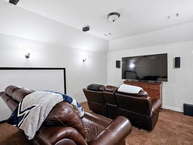 2505 Trailhead Dr, Fort Worth, TX 76177 - home theater with carpet flooring, baseboards, and vaulted ceiling