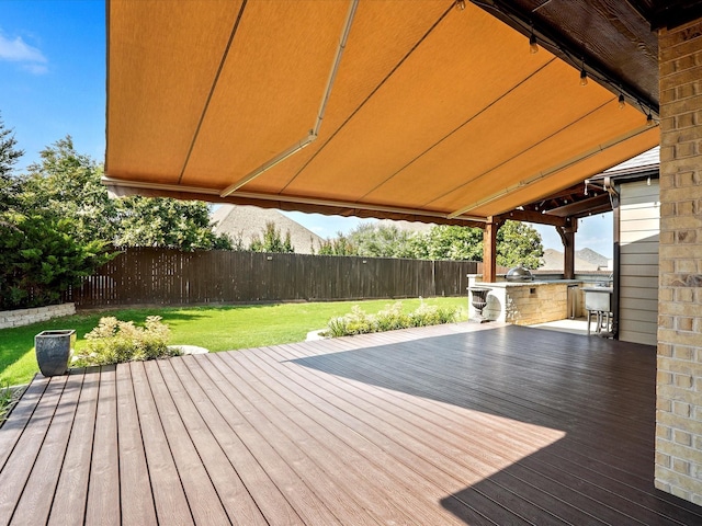 2505 Trailhead Dr, Fort Worth, TX 76177 - wooden deck featuring exterior kitchen