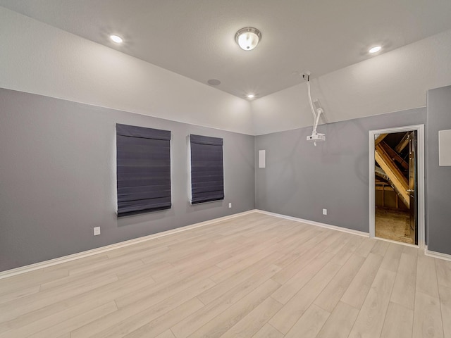 3509 Meridian Dr, Northlake, TX 76226 - empty room featuring light wood finished floors and lofted ceiling