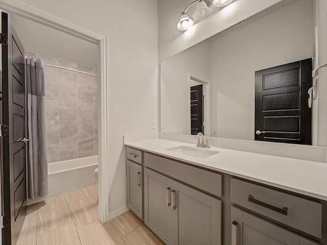 3509 Meridian Dr, Northlake, TX 76226 - bathroom featuring vanity and shower / bath combo