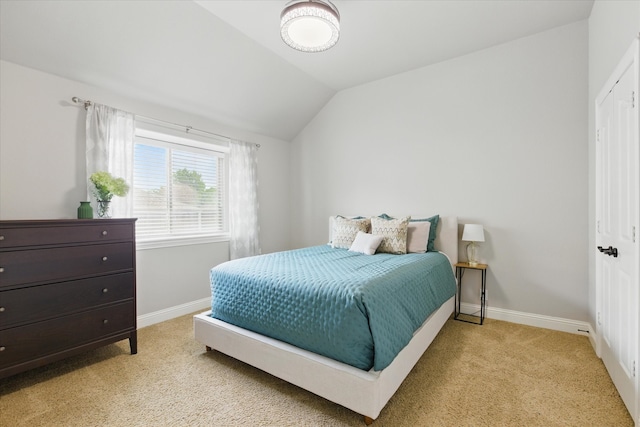 1430 Crescent Valley Dr, Prosper, TX 75078 - bedroom with light colored carpet, baseboards, and lofted ceiling