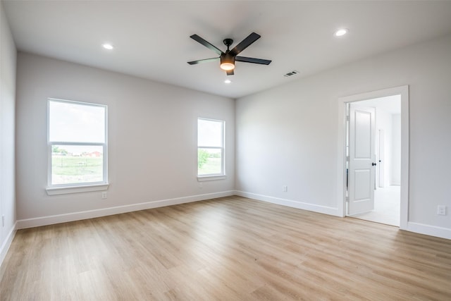 1450 W Fm 550, Mclendon Chisholm, TX 75032 - spare room featuring ceiling fan, light wood-type flooring, baseboards, and recessed lighting