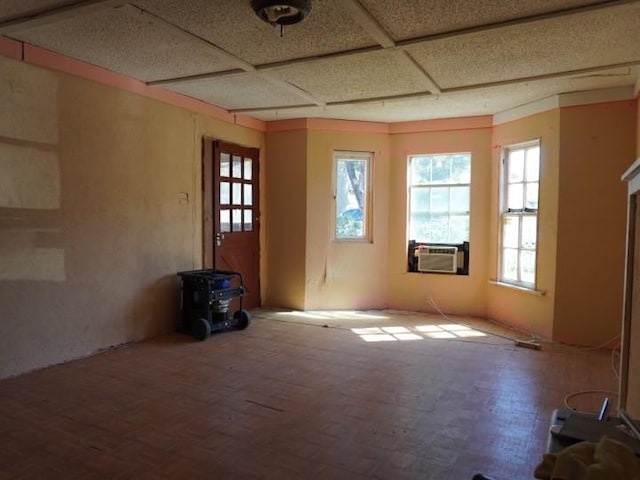 3409 Reed St, Fort Worth, TX 76119 - empty room with a wood stove