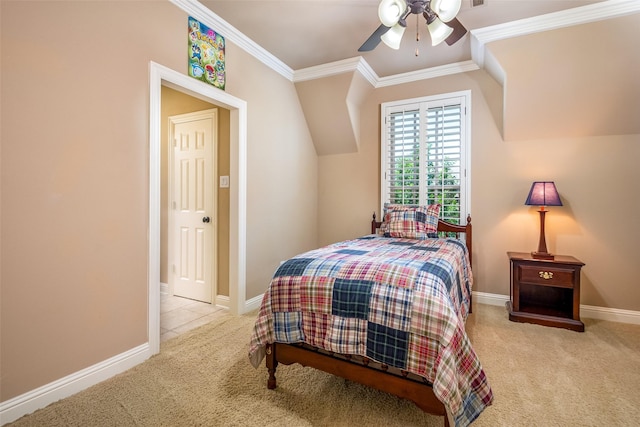 11626 Coronado Trl, Frisco, TX 75033 - bedroom with carpet flooring, ornamental molding, baseboards, and ceiling fan