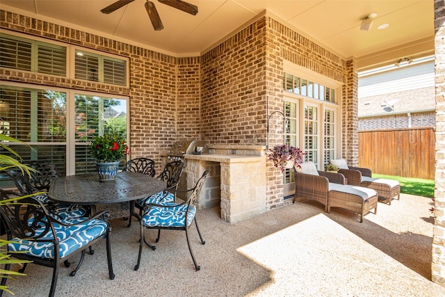 11626 Coronado Trl, Frisco, TX 75033 - view of patio / terrace featuring a ceiling fan and outdoor dining space