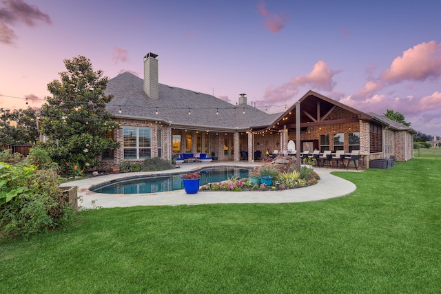 2711 Bauer Ct, Lucas, TX 75002 - swimming pool with a patio area, a lawn, and outdoor lounge area