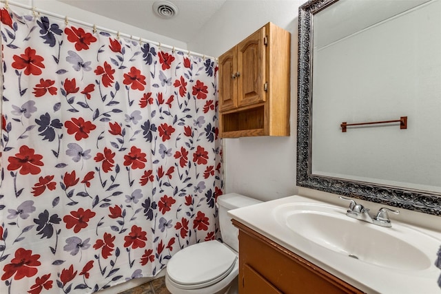 416 S 1st St, Wylie, TX 75098 - bathroom featuring toilet, vanity, and curtained shower