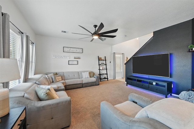 8048 Crimea Ln, Fort Worth, TX 76123 - living area with ceiling fan, plenty of natural light, and carpet