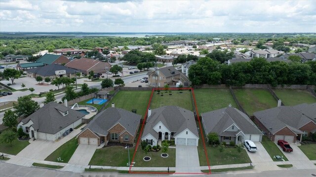 309 Bluffside Trl, Benbrook, TX 76126 - aerial perspective of suburban area with property parcel outlined