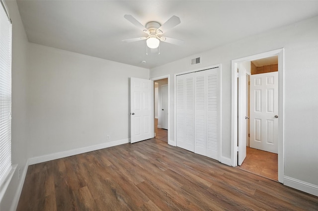 5833 Westhaven Dr, Fort Worth, TX 76132 - unfurnished bedroom featuring wood finished floors, a closet, and baseboards