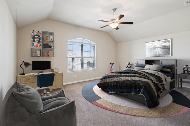 200 Baldwin Dr, Fate, TX 75189 - bedroom featuring carpet, lofted ceiling, a ceiling fan, and baseboards