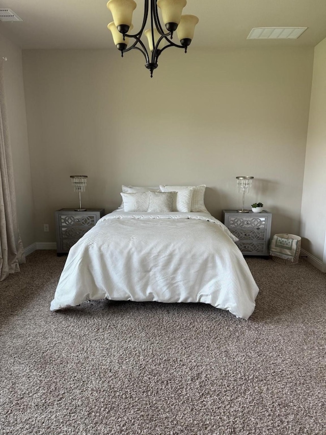 1301 Cold Stream Dr, Wylie, TX 75098 - bedroom with carpet flooring, a chandelier, and baseboards