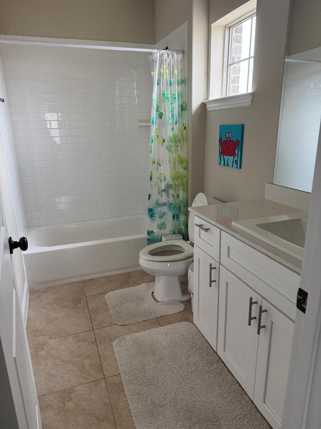 1301 Cold Stream Dr, Wylie, TX 75098 - full bath with toilet, shower / bath combo, vanity, and tile patterned floors
