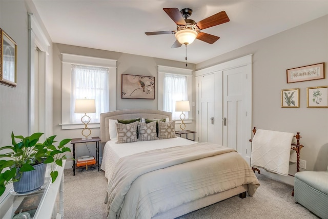 2913 Willing Ave, Fort Worth, TX 76110 - carpeted bedroom with a closet and a ceiling fan