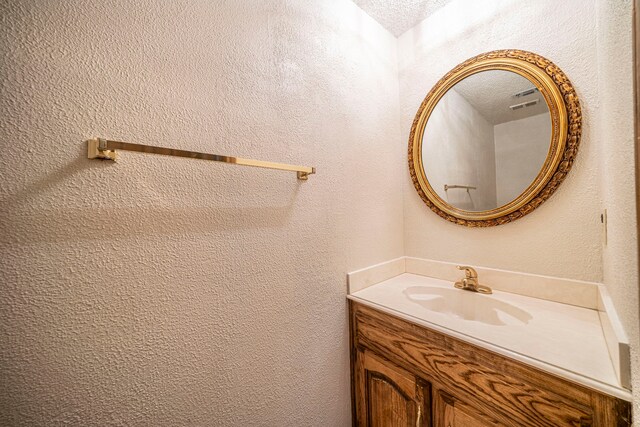 4404 Bentley Dr, Plano, TX 75093 - bathroom with vanity and a textured wall