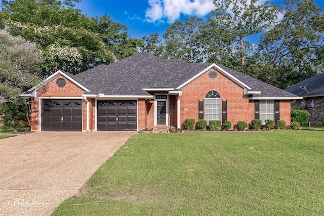 9756 Amblewood Ln, Shreveport, LA 71118 - view of front of property featuring brick siding, an attached garage, and a front lawn