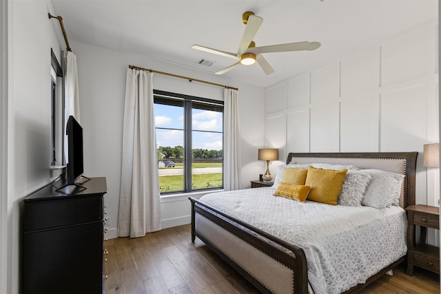 7799 Barber Ranch Rd, Fort Worth, TX 76126 - bedroom with hardwood / wood-style floors, a ceiling fan, and baseboards