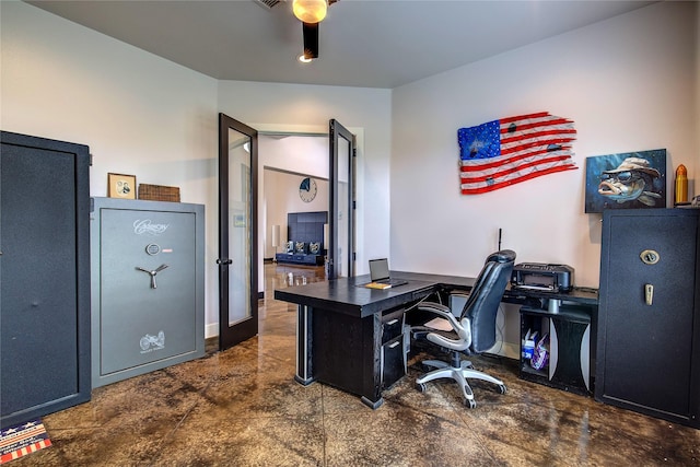 18133 Grandview Dr, Forney, TX 75126 - office space with finished concrete flooring and ceiling fan