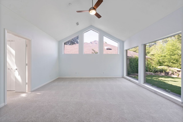 8907 Club Creek Cir, Dallas, TX 75238 - carpeted spare room featuring vaulted ceiling and ceiling fan