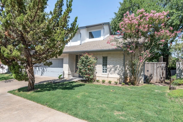 8907 Club Creek Cir, Dallas, TX 75238 - view of front of home with concrete driveway, roof with shingles, an attached garage, and brick siding