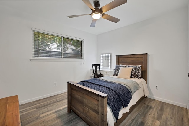 1614 Shadow Moss Way, Carrollton, TX 75007 - bedroom featuring wood finished floors and ceiling fan