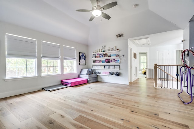 3916 Boulton Ct, Plano, TX 75025 - sitting room with attic access, plenty of natural light, wood finished floors, and high vaulted ceiling