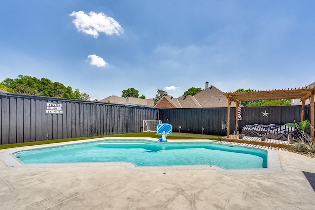 3916 Boulton Ct, Plano, TX 75025 - view of pool featuring a fenced backyard, a patio, and a pergola