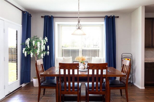 2400 Prairie Trail Ave, Aubrey, TX 76227 - dining room featuring dark wood finished floors and baseboards