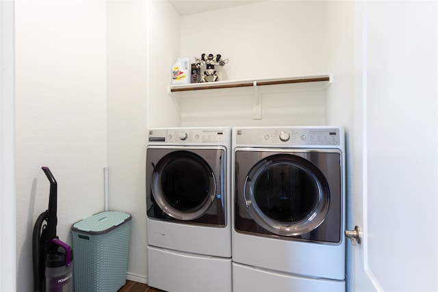 2400 Prairie Trail Ave, Aubrey, TX 76227 - laundry room with washer and dryer and wood finished floors