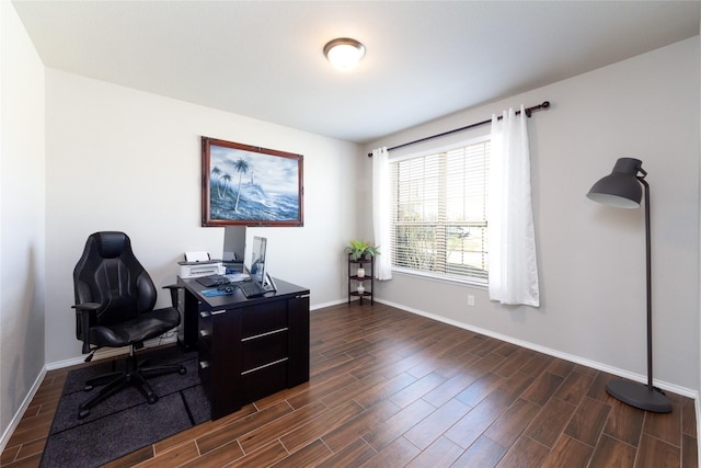 2400 Prairie Trail Ave, Aubrey, TX 76227 - office featuring dark wood finished floors and baseboards