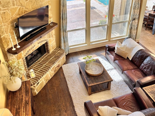1801 Monaco Dr, Corinth, TX 76210 - living room featuring a fireplace