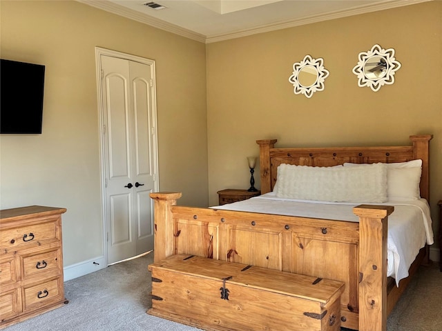 1801 Monaco Dr, Corinth, TX 76210 - carpeted bedroom featuring crown molding and baseboards