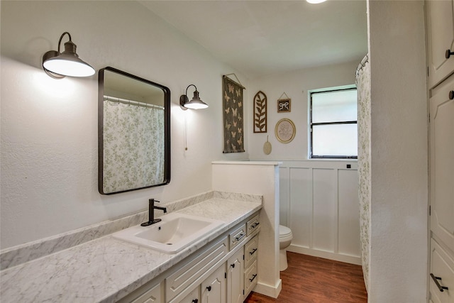 366 W Blackjack St, Dublin, TX 76446 - full bathroom featuring vanity, toilet, and wood finished floors