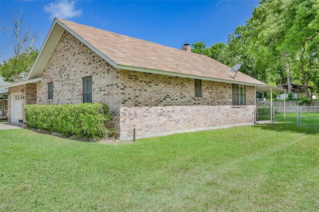 366 W Blackjack St, Dublin, TX 76446 - view of side of property with brick siding, a chimney, and a shingled roof