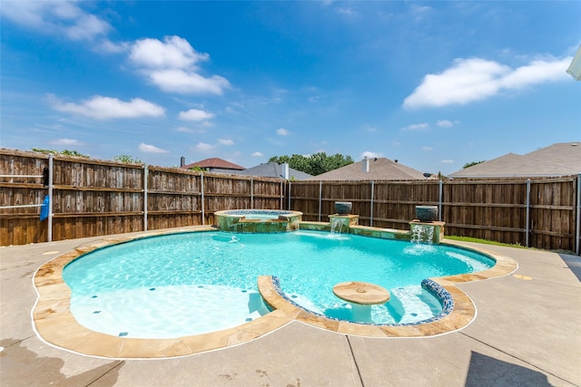 432 Maplegrove Rd, Cedar Hill, TX 75104 - view of swimming pool with a pool with connected hot tub, a fenced backyard, and a patio area