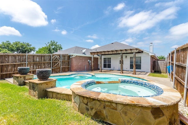 432 Maplegrove Rd, Cedar Hill, TX 75104 - view of swimming pool with a fenced backyard and a pool with connected hot tub