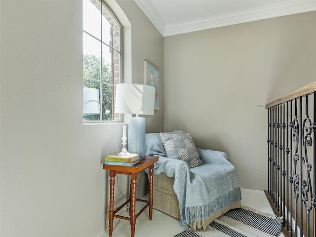 701 Buffalo Springs Dr, Prosper, TX 75078 - sitting room featuring crown molding