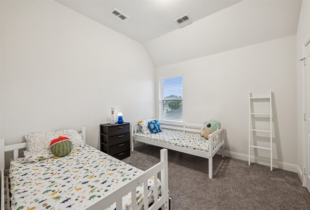 3909 Shrike Trl, Fort Worth, TX 76262 - carpeted bedroom with vaulted ceiling and baseboards