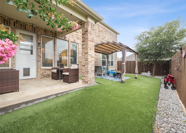 3909 Shrike Trl, Fort Worth, TX 76262 - view of yard featuring a patio area and a pergola
