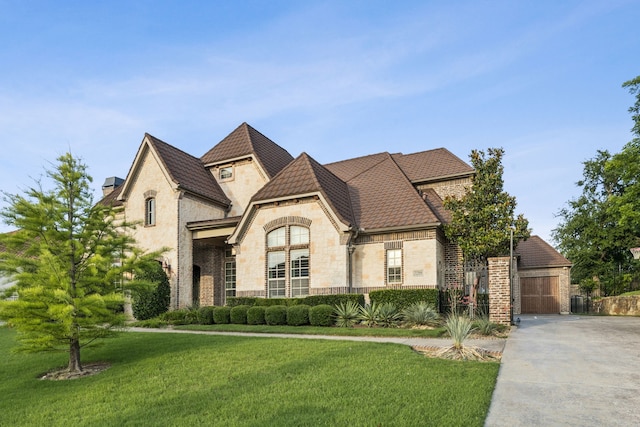 3708 Ledgestone Ct, Richardson, TX 75082 - french country inspired facade featuring stone siding and a front lawn