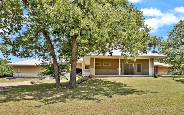 1212 Porter Rd, Bartonville, TX 75022 - view of front of property with a front lawn, metal roof, and a standing seam roof