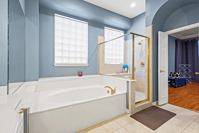 3804 Morning Dove Dr, Plano, TX 75025 - full bathroom with a garden tub and a shower stall
