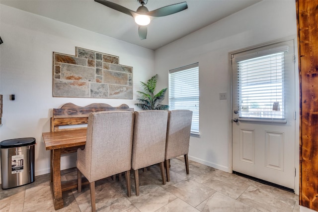 103 Presidents Way, Venus, TX 76084 - dining space featuring a ceiling fan and baseboards