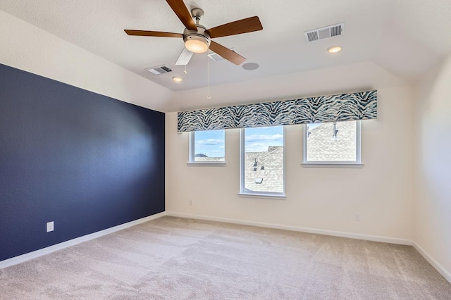 17204 Clover Dr, Celina, TX 75009 - spare room with a ceiling fan, light colored carpet, recessed lighting, and baseboards