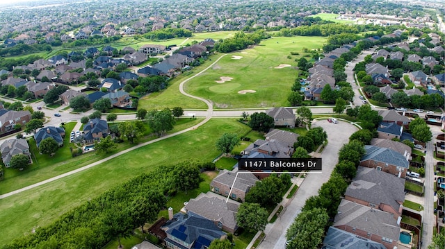 11471 Balcones Dr, Frisco, TX 75033 - aerial overview of property's location with nearby suburban area and a local golf course