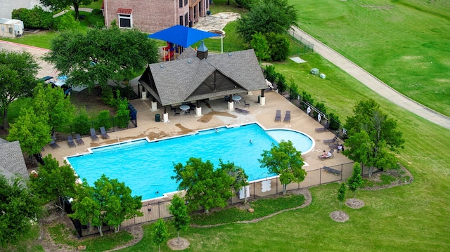 11471 Balcones Dr, Frisco, TX 75033 - community pool with a patio area and a gazebo