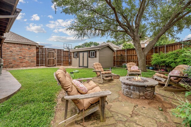 1702 Clarke Springs Dr, Allen, TX 75002 - view of patio with an outdoor fire pit