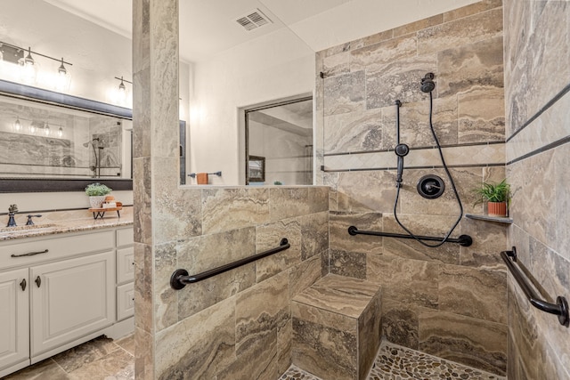 1702 Clarke Springs Dr, Allen, TX 75002 - bathroom with vanity and tiled shower